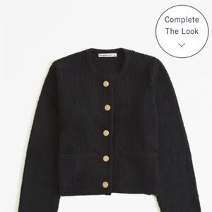 NEVER WORN Navy Collarless Cardigan
